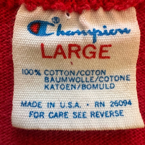 Vintage 80s Red Champion Cornell University T-Shirt L Single Stitch USA Made L - Picture 2 of 9